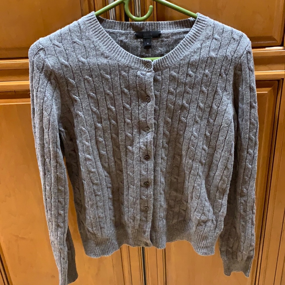 JCREW GREY CARDIGAN SWEATER